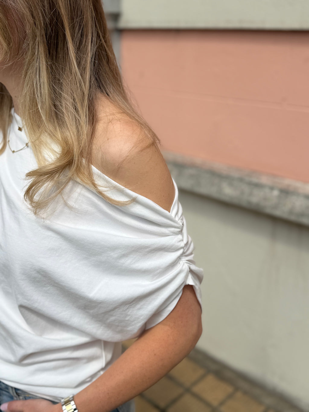 Ava top - Navy / Wit / Geel