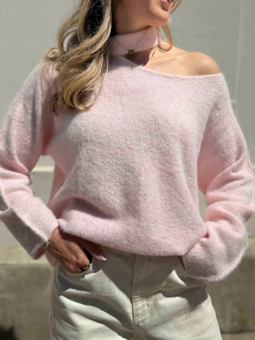 Siena trui - Roze / Wit
