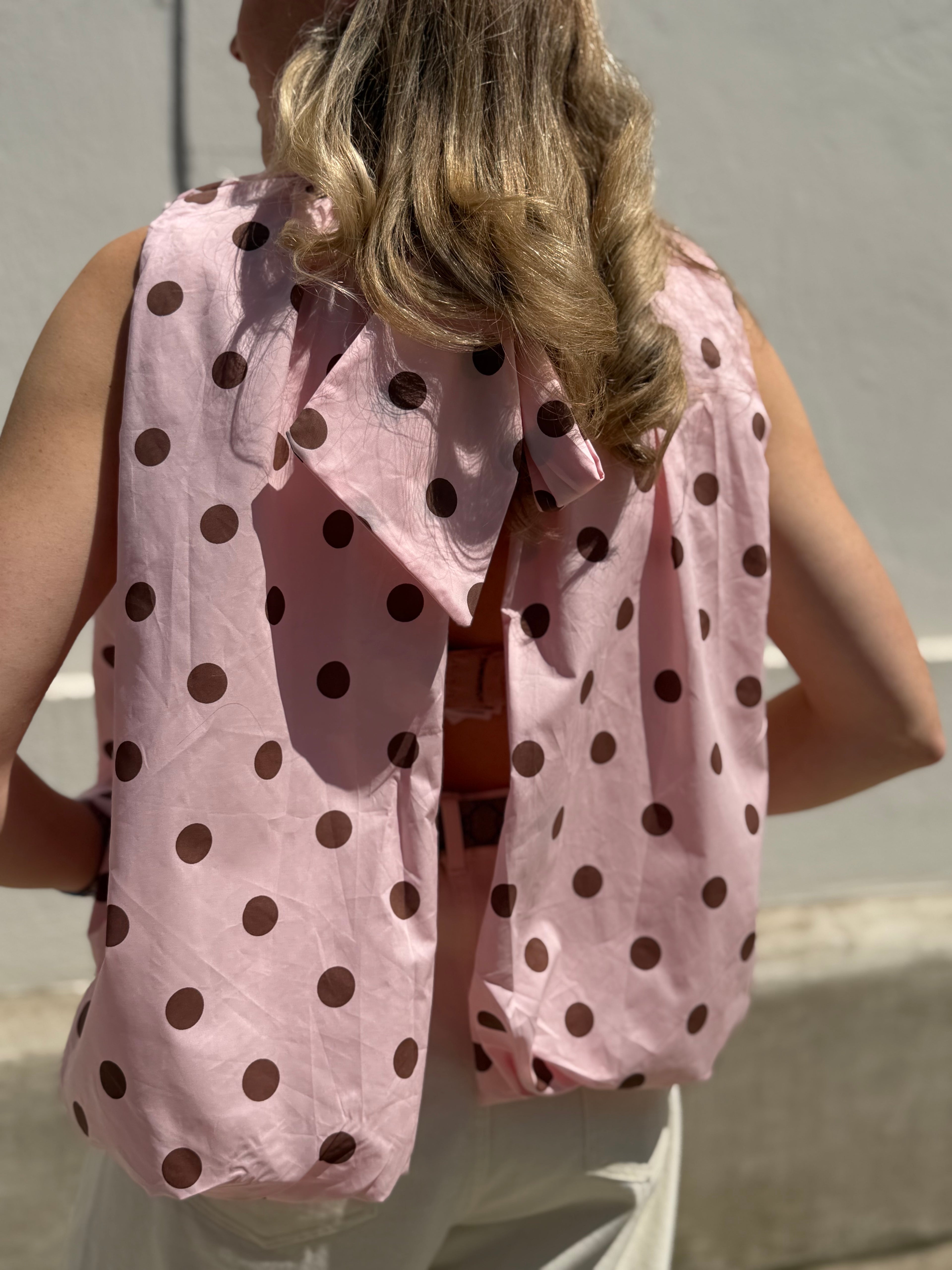 Nola dot top - Roze / Blauw