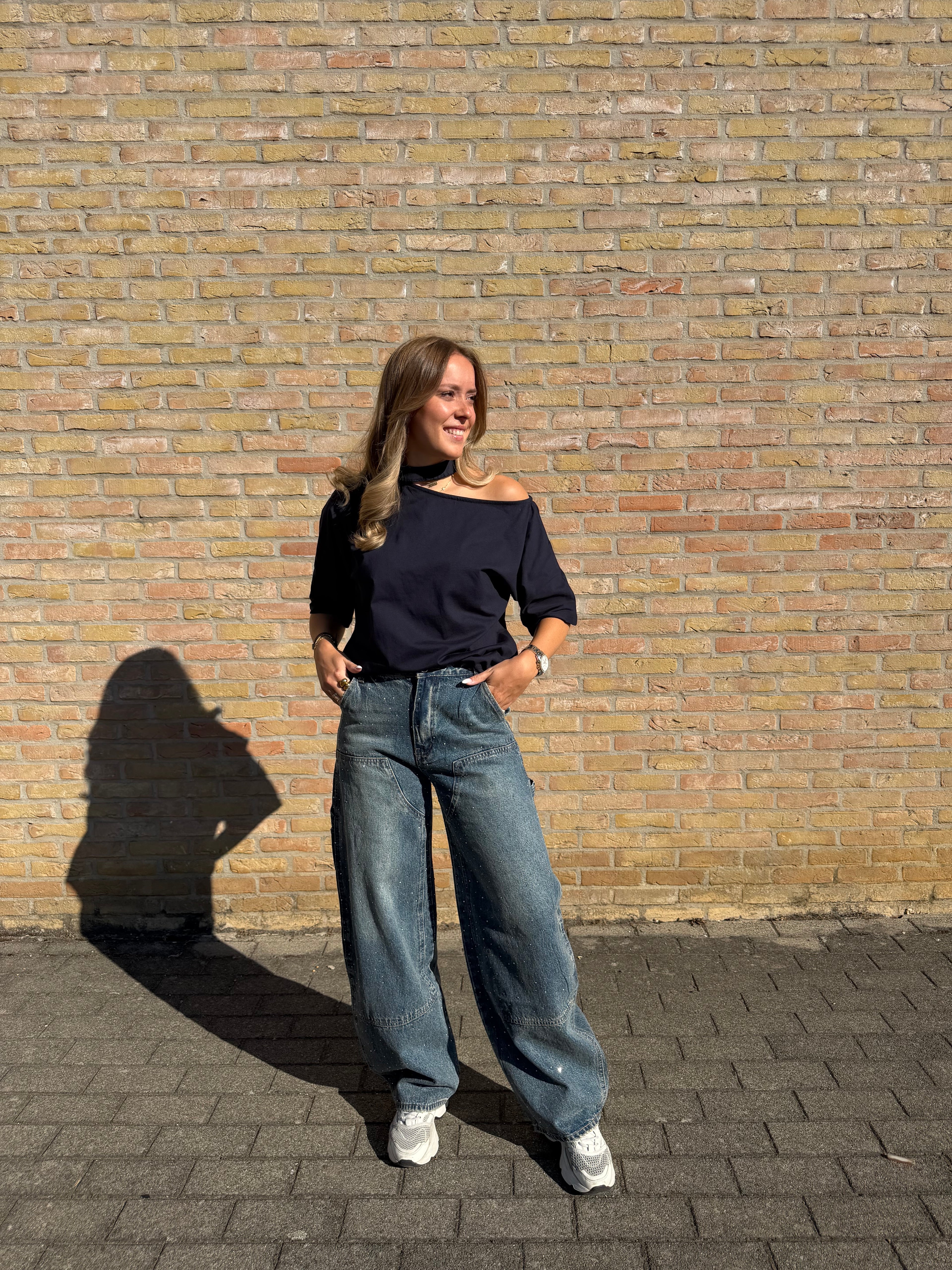 Celia t-shirt - bruin / navy