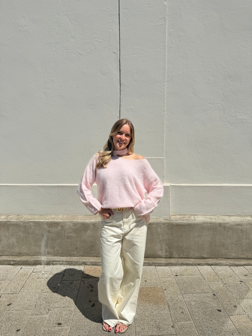 Siena trui - Roze / Wit