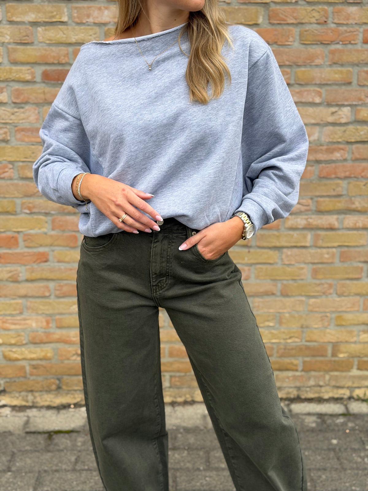 Céline trui - Grijs / Bruin