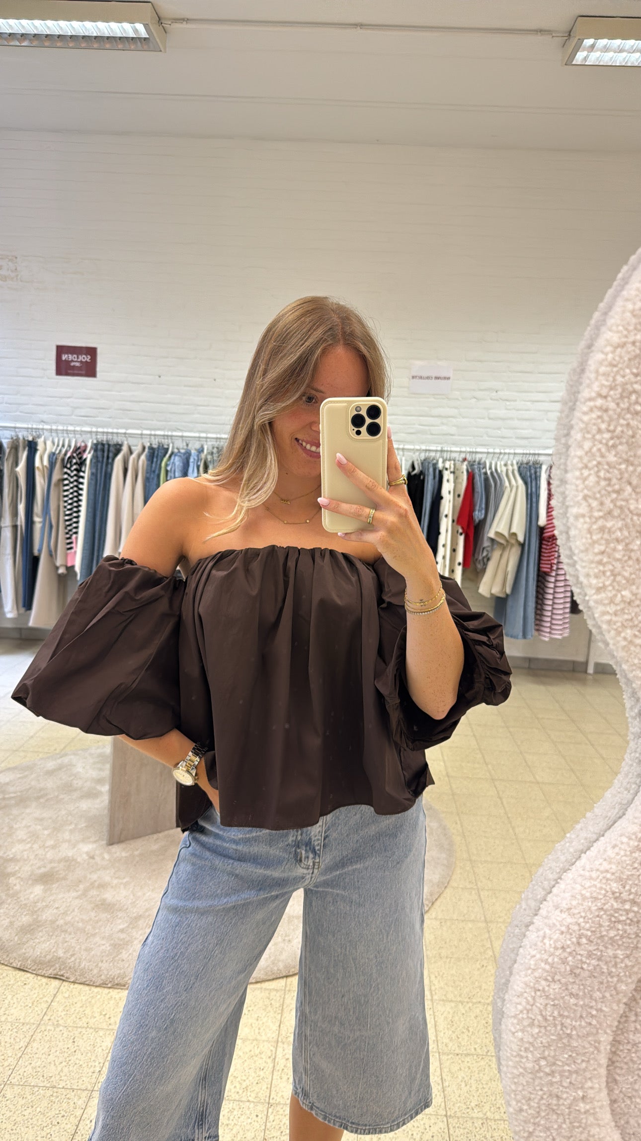 Lola top - bruin