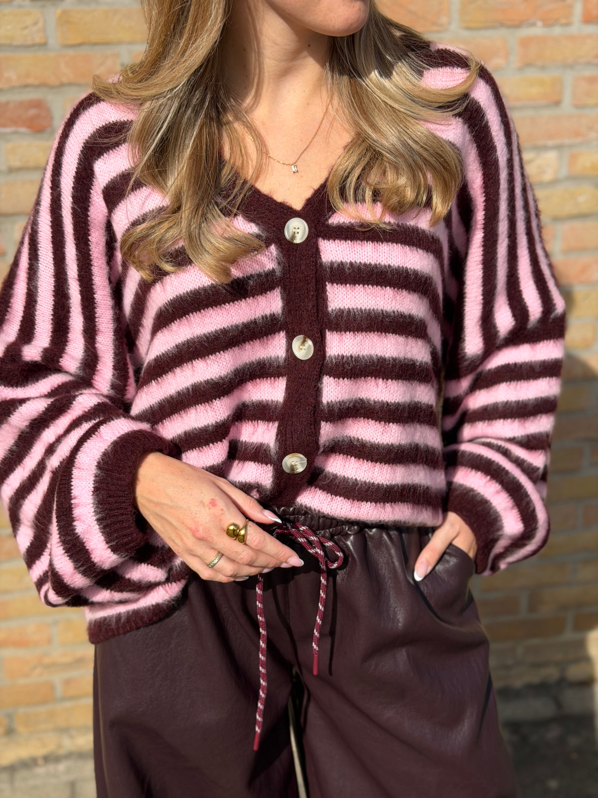 Lotte vest - Bordeaux / Bruin
