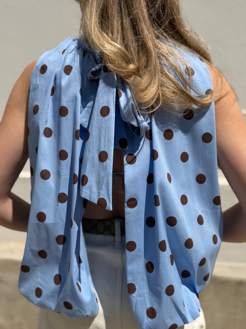 Nola dot top - Roze / Blauw