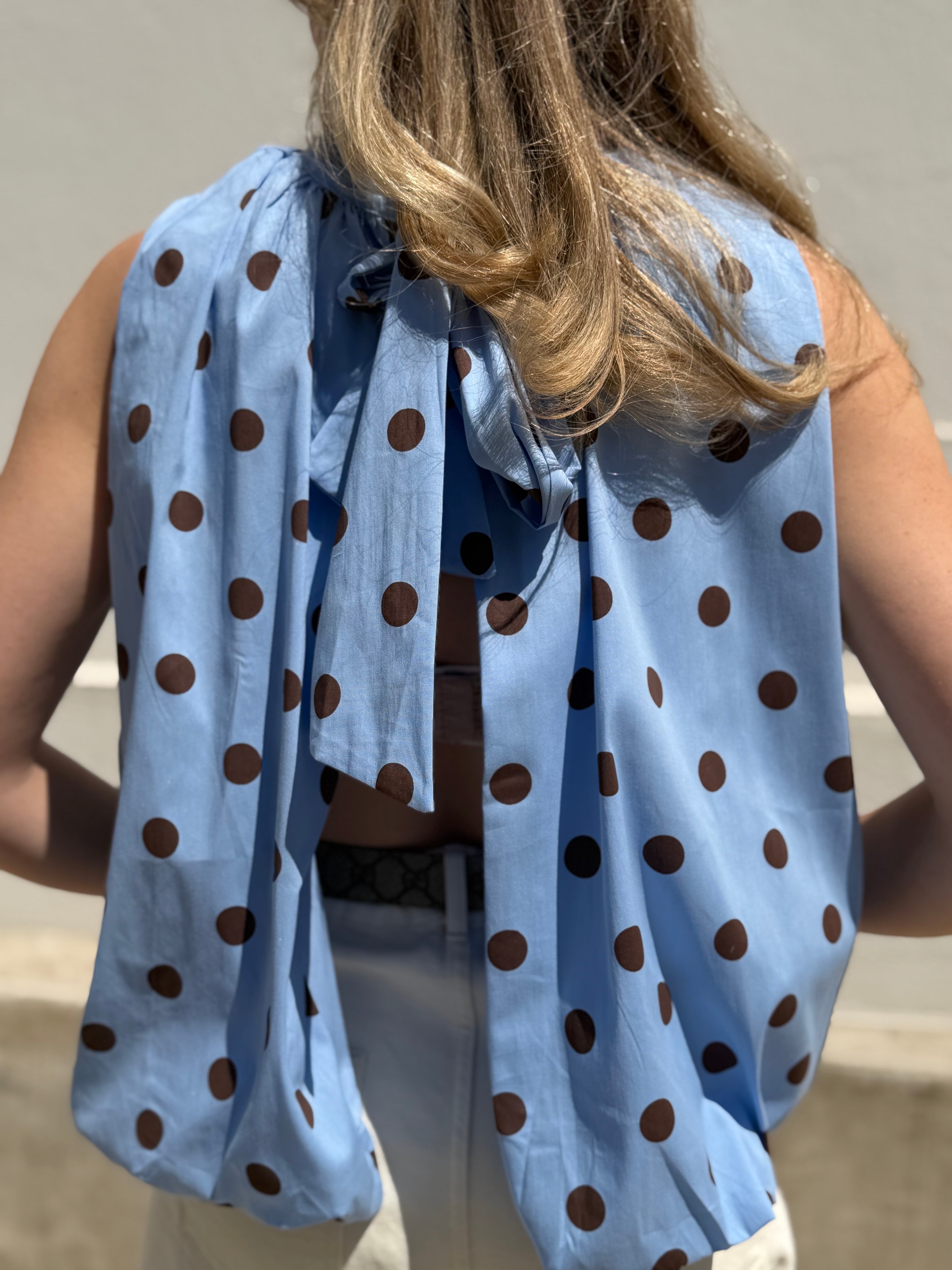 Nola dot top - Roze / Blauw