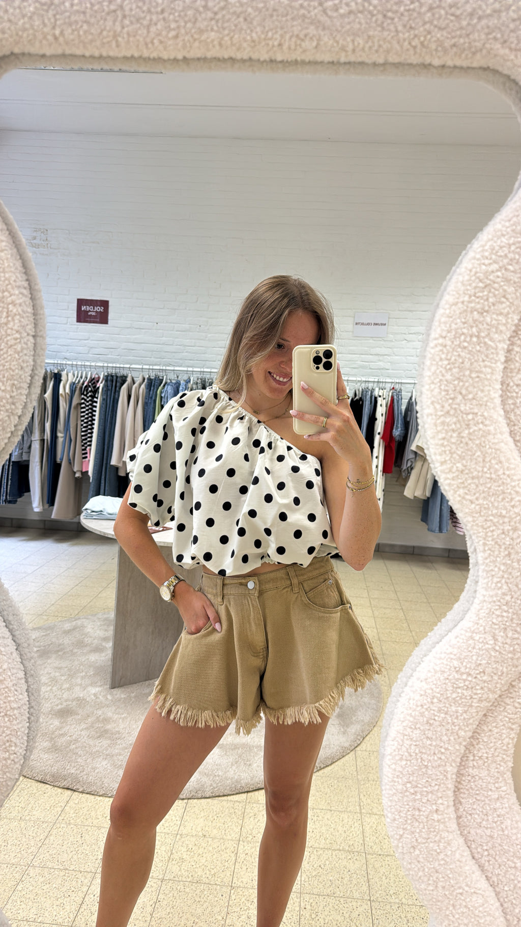 Juliette top - bruin / blauw / wit