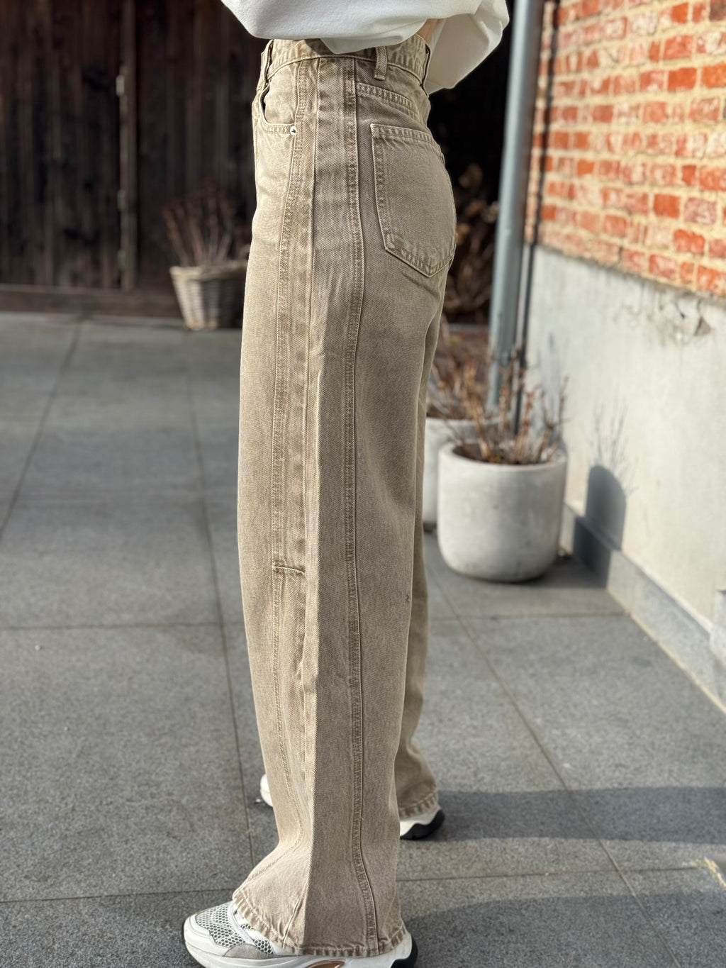 Mare high waist jeans - beige